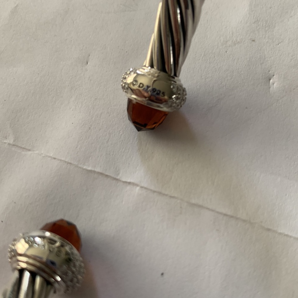 David Yurman candy bracelet Madeira citrine& diamond silver cable bracelet - Picture 3 of 3